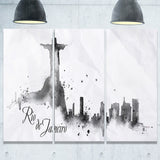 rio de janeiro silhouette cityscape painting canvas print PT7601
