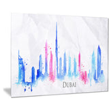 colorful dubai silhouette cityscape painting canvas print PT7608