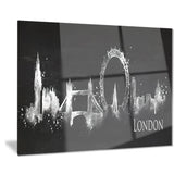 london dark silhouette cityscape painting canvas print PT7610