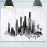 los angeles black silhouette cityscape painting canvas print PT7612
