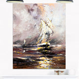vessel in stormy sea seascape painting canvas print PT7617