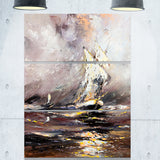 vessel in stormy sea seascape painting canvas print PT7617