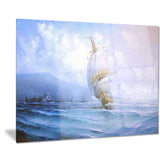 vessel in blue sea seascape painting canvas print PT7627