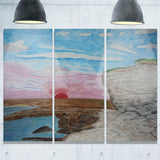 sunset seashore seascape painting canvas print PT7633