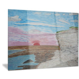 sunset seashore seascape painting canvas print PT7633