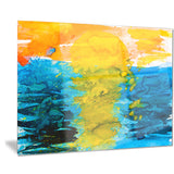 sea texture in yellow blue abstract painting canvas print PT7634