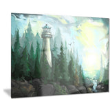 landscape with river and trees modern painting canvas print PT7635