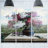lilac in blue jug floral digital art canvas print PT7654