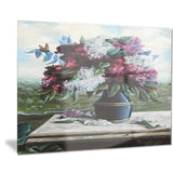 lilac in blue jug floral digital art canvas print PT7654