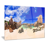 tropical beach at seychelles landscape photo canvas print PT7662