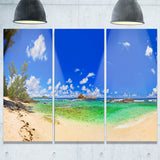 tropical beach with green sea landscape photo canvas print PT7664