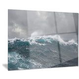 roaring waves under cloudy sky seascape canvas print PT7665