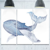 large watercolor whale animal painting canvas print PT7671