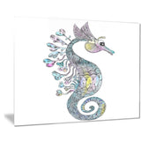 colorful seahorse watercolor animal painting canvas print PT7672