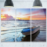 boat at the sunset landscape photo canvas print PT7674