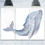 large whale watercolor animal painting canvas print PT7675