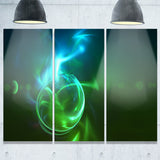 glowing green circles abstract digital art canvas print PT7716