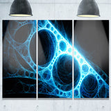 blue metal construction in black abstract digital art canvas print PT7744