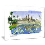 cambodia vector illustration cityscape painting canvas print PT7753