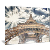 fisheye view of eiffel tower cityscape digital art canvas print PT7768