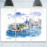 australia vector illustration cityscape painting canvas print PT7770