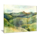 green mountains watercolor landscape painting canvas print PT7788