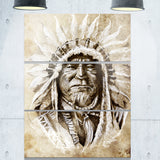 american indian head tattoo sketch portrait canvas print PT7806