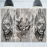 3 demons tattoo sketch portrait digital art canvas print PT7807