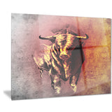 spanish bull tattoo sketch digital art canvas print PT7818