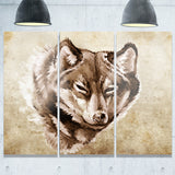 wolf head tattoo sketch digital art canvas print PT7819