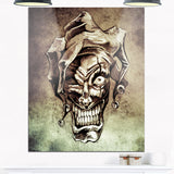 fantasy clown joker tattoo sketch digital art canvas print PT7822
