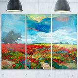 colorful flower fields landscape painting canvas print PT7824