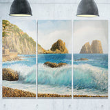 faraglioni on island capri seascape painting canvas print PT7839