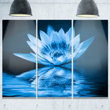 blue water lily floral digital art canvas print PT7858