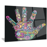 rainbow hand with multi colors abstract digital art canvas print PT7898