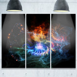 flame lights of network abstract digital art canvas print PT7914