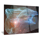 light blue lights of network abstract digital art canvas print PT7915