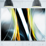 fractal lines yellow white abstract digital art canvas print PT7918