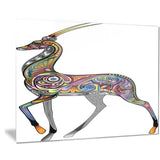 colorful antelope animal digital art canvas print PT7953