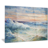 waves during storm seascape painting canvas art print PT7960