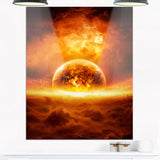 exploding planet modern space digital canvas print PT8077