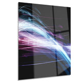 purple blue lines in black abstract digital art canvas print PT8115