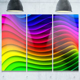 rainbow downward wave pattern modern digital canvas print PT8157