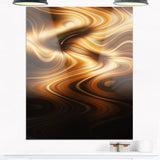 brown curved waves texture abstract digital canvas print PT8186