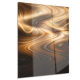 brown curved waves texture abstract digital canvas print PT8186