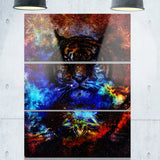 colorful tiger collage animal digital art canvas print PT8200