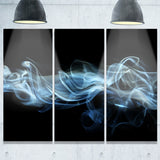 blue smoke in black abstract digital art canvas print PT8213