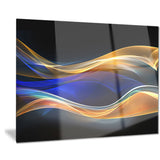 3d gold blue wave design abstract digital art canvas print PT8219