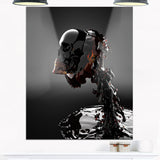 skull in liquid portrait digital art canvas print PT8236