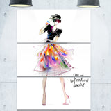 colorful pretty fashion girl portrait digital art canvas print PT8239